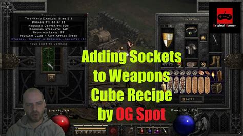 d2 socket recipe weapon